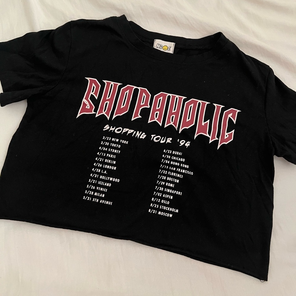 Shopaholic crop top